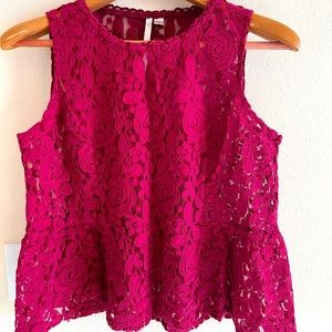 Burgundy Lauren Conrad lace top